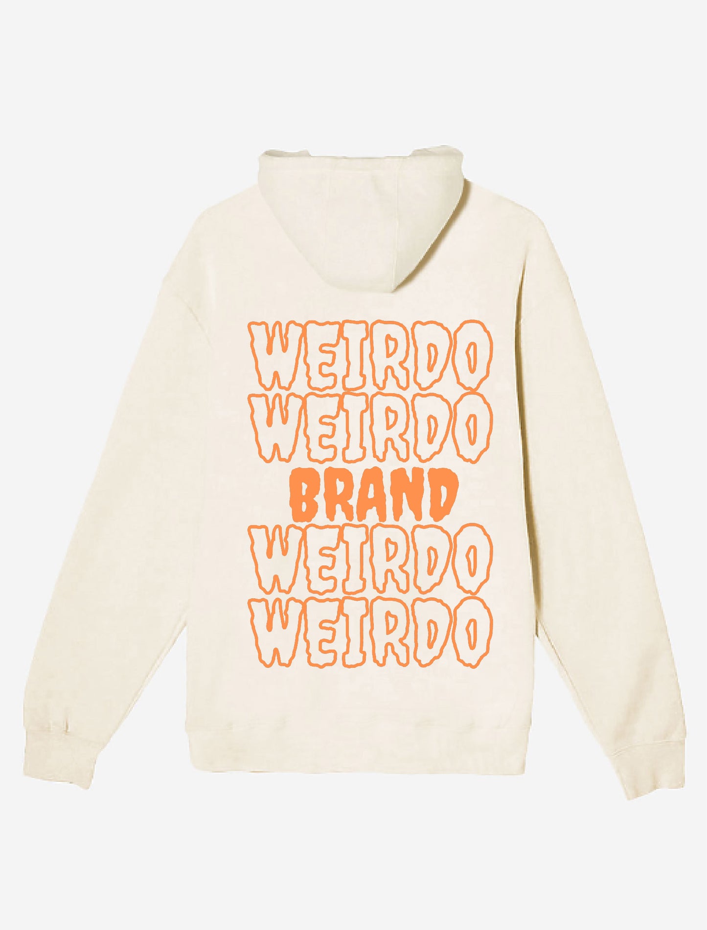 Weirdo Brand-orange back image (hoodie)